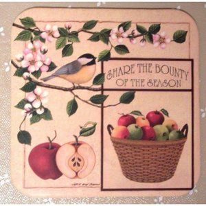 4 Longaberger Basket Coasters SHARE THE BOUNTY